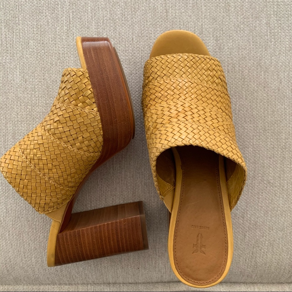 Frye Basket Weave Block Pumps